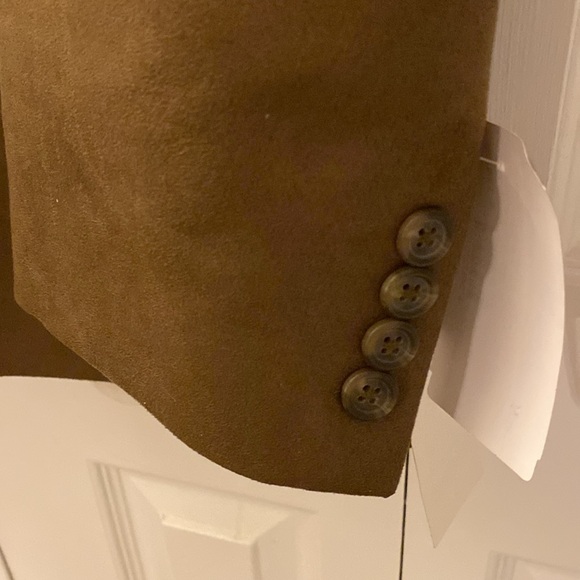 Chaps Brushed Suede Tan Men’s Suit Jacket Size 48R Sport Coat - Picture 3 of 7